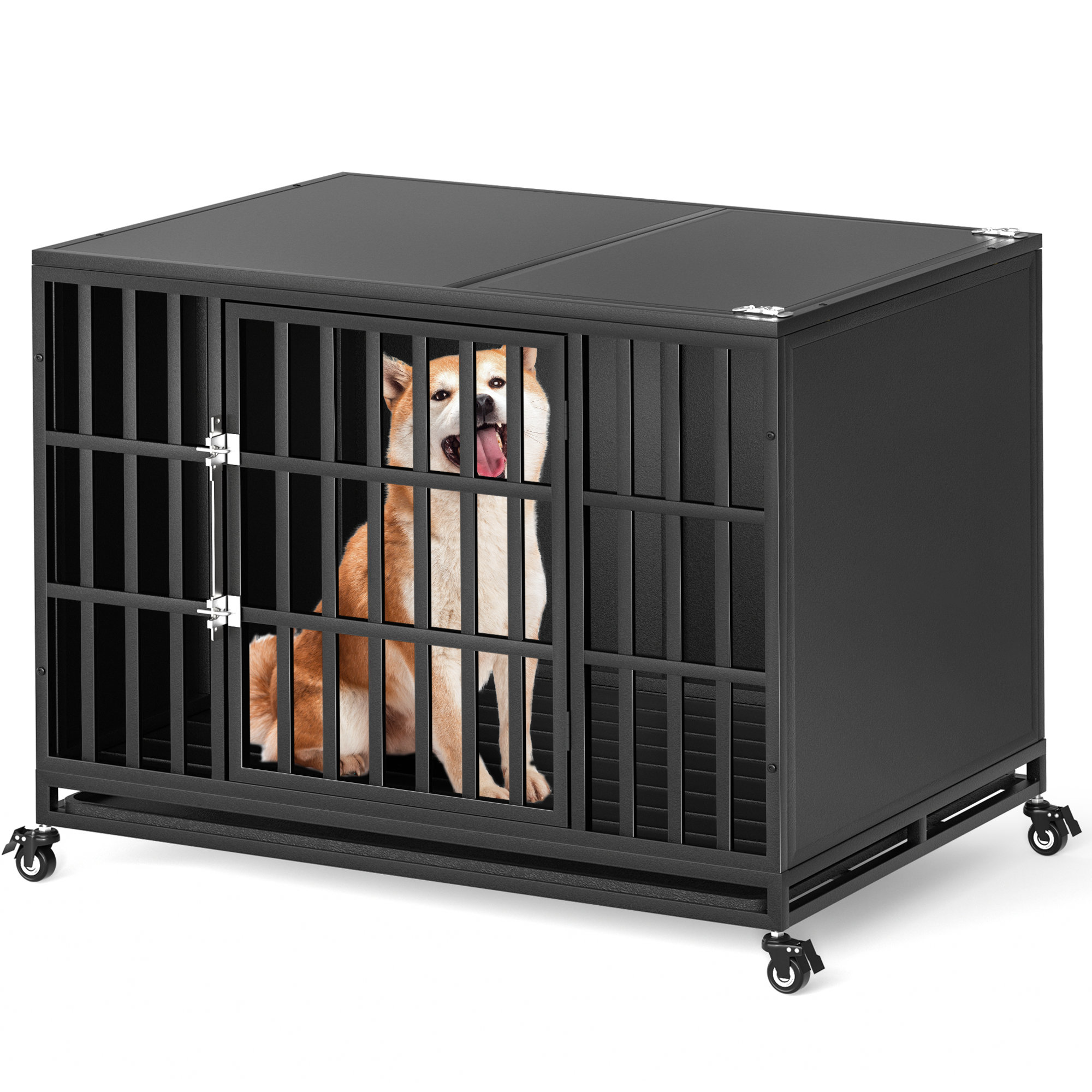 Tucker Murphy Pet Dornisha Heavy Duty Dog Crate with Self Locking Latch and Enclosed Design for High Anxiety Dogs Reviews Wayfair